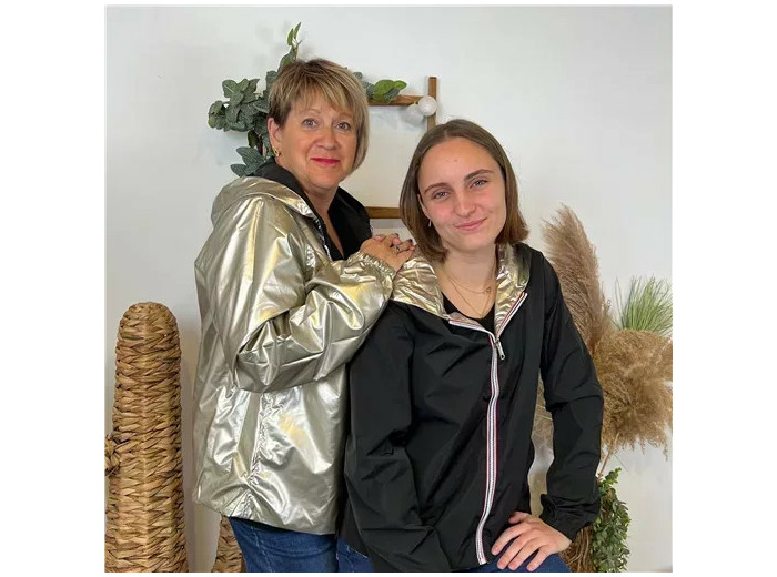 K015- Imper réversible court (T40-T50) (noir)