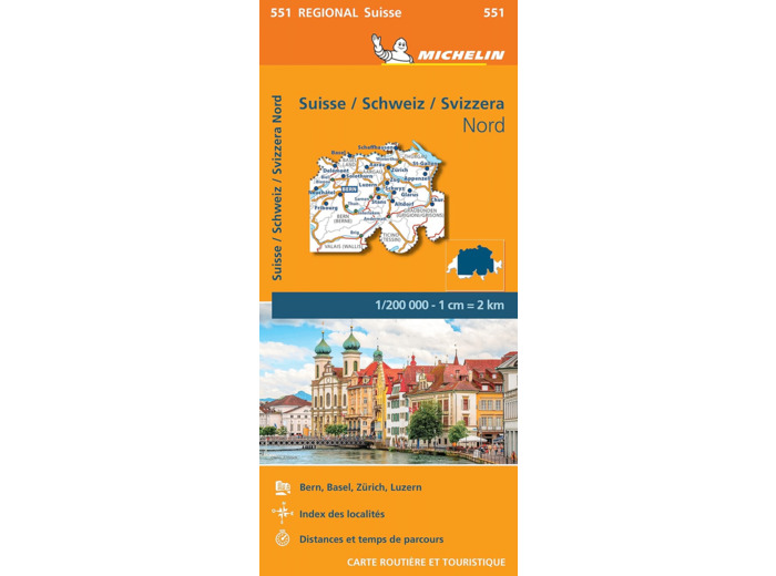 CARTE REGIONALE SUISSE / SCHWEIZ / SVIZZERA NORD