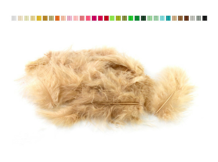 Plumes marabout moelleuse d'environ 10 cm x20 sable