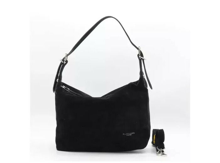 P402- Sac besace aspect Daim Flora & Co (noir)