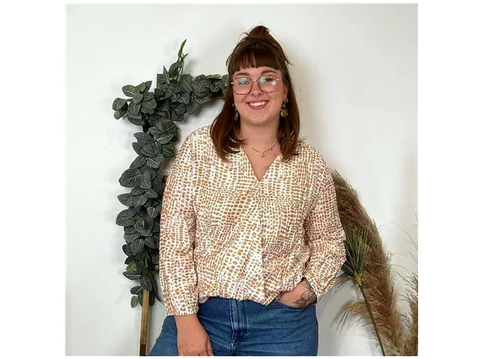 Z799- Blouse Boule Christy (T44-T52) (camel)