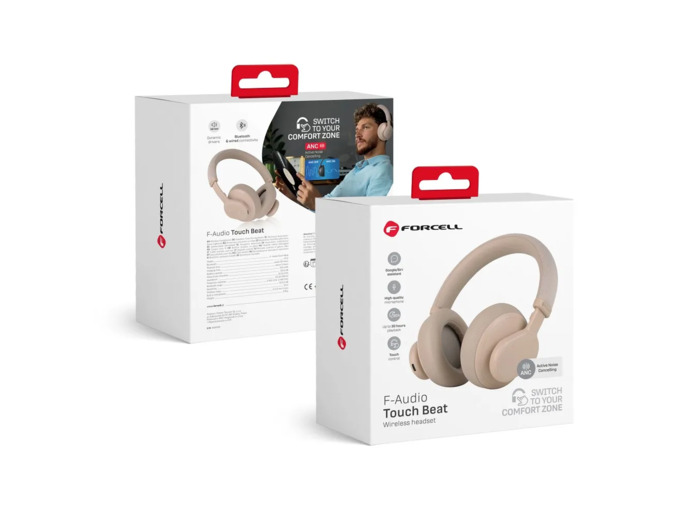 FORCELL Casque sans fil F-AUDIO ANC Touch Beat rose