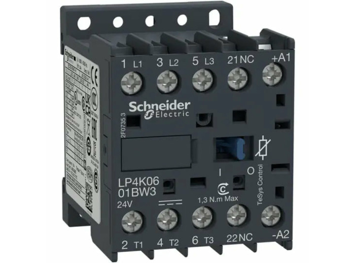 Contacteur TeSys LP4-K - 3P - AC-3 440V 6 A - bobine 24 V CC - LP4K0601BW3
