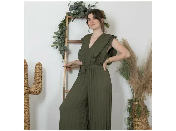 K124- Combinaison plissée (Tu) 🇮🇹 (kaki)