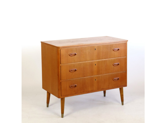 Commode en teck trois tiroirs