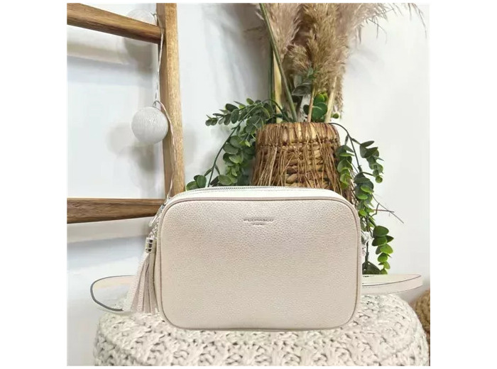 P428- Sac Flora & Co 2 Zips (ecru)