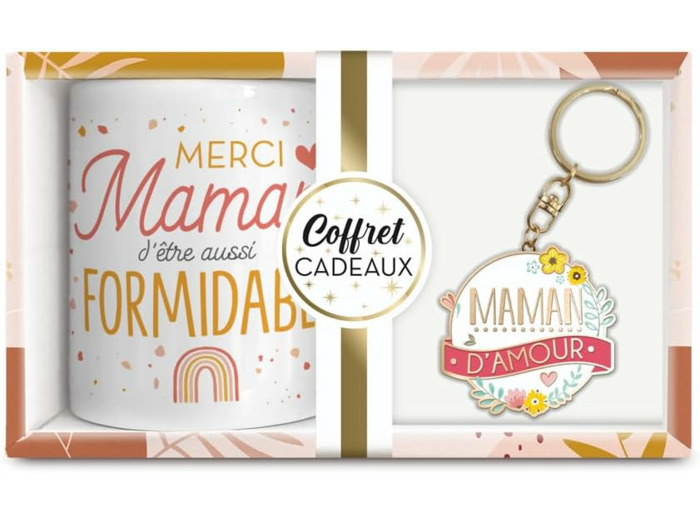 STC coffret mug et porte clés "Maman"