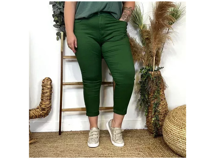 O123- Jean 7/8ème Voggo (T42-T52) (vert émeraude)