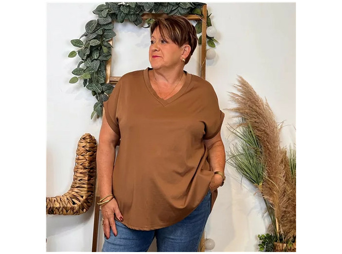 Z133- T-Shirt uni "C'Mélodie" 🇮🇹 (camel)