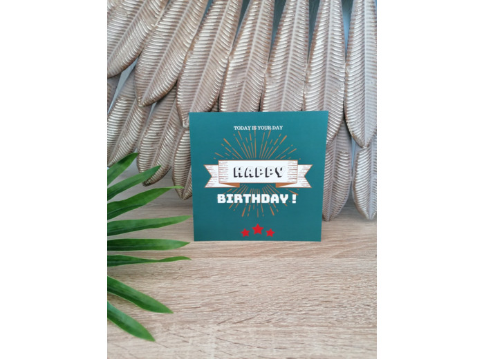 Carte "Happy Birthday" 13x13 cm