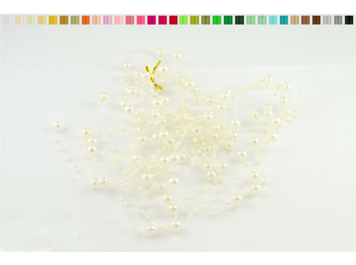 Lot de 5 guirlandes de perles de 1,30m de long chacune ivoire 810