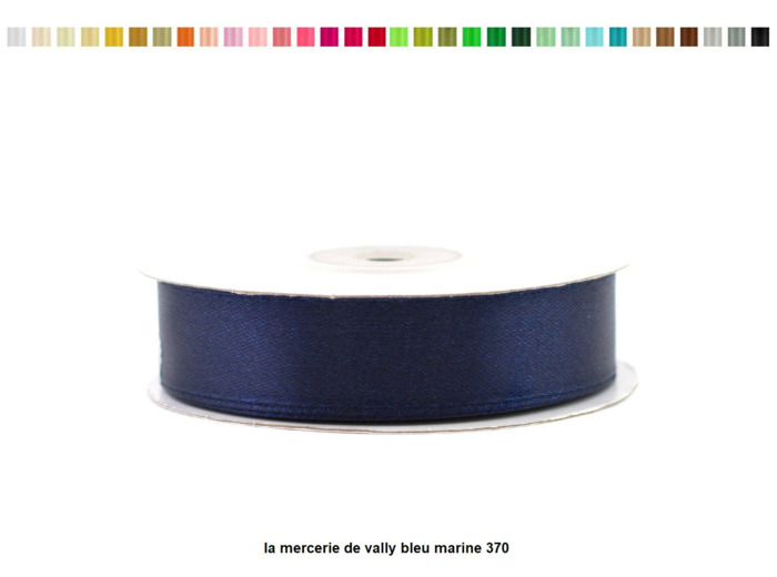 Ruban satin 18 mm de large par bobine de 25m bleu marine