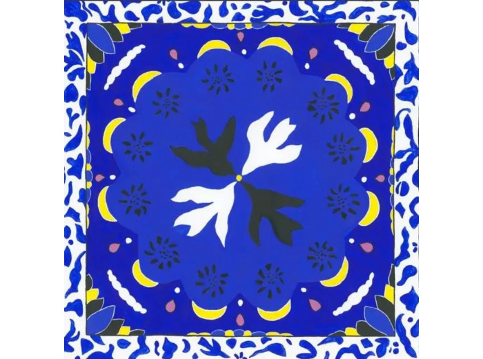 Mini carré de soie Bleu de Nuit