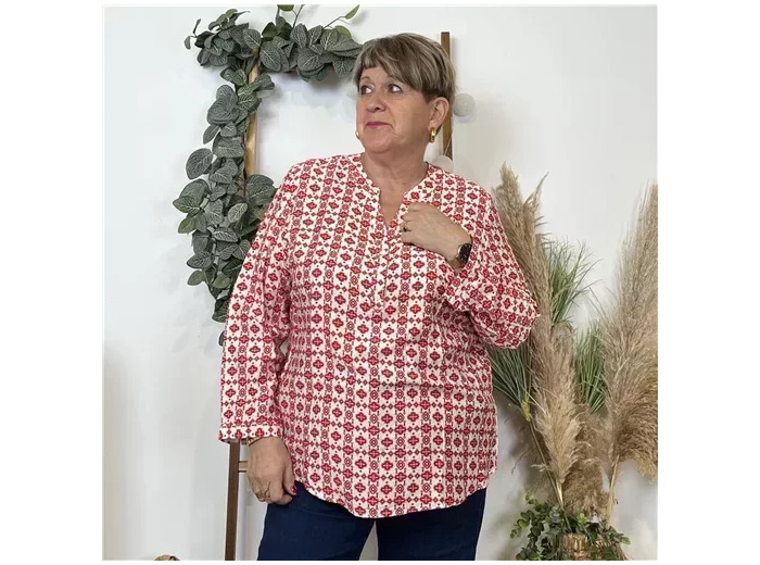 K813- Blouse "Christy" (T44-T52) (rouge)