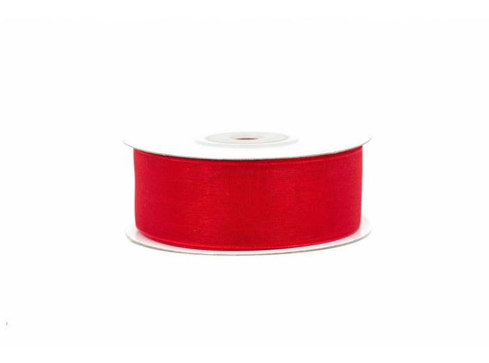 Ruban organza 25 mm de large bobine de 25 metres de long rouge