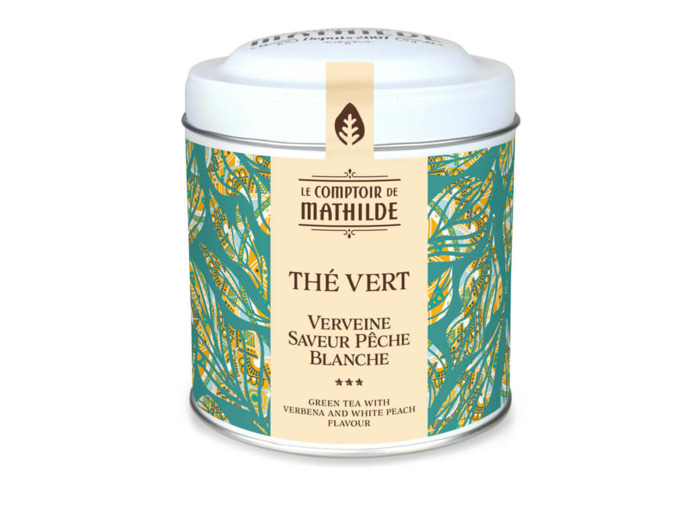 Thé Vert Verveine Saveur Pêche Blanche 100G