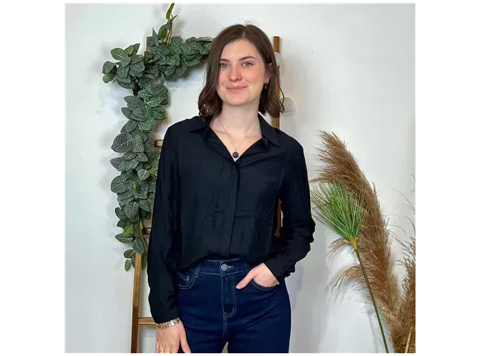 K797- Chemise Maëlle Unie (T36-T40) (noir)