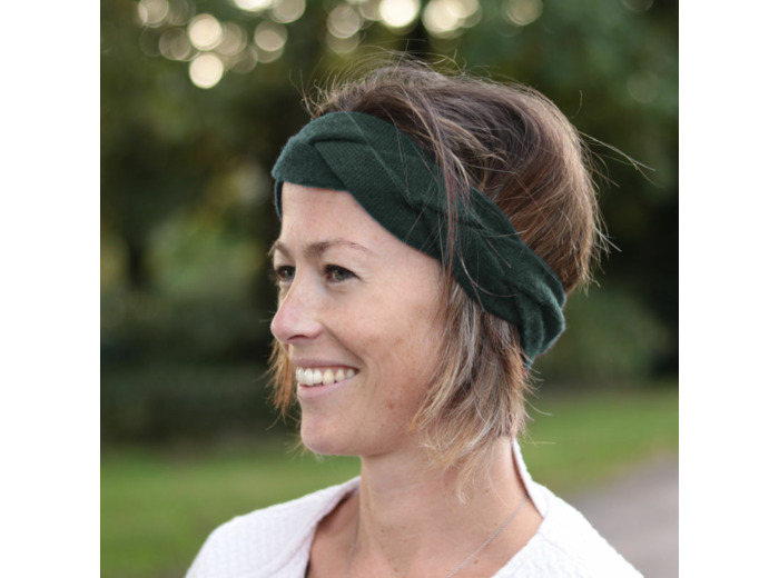Headband Noé - Pur cachemire - Vert Impérial