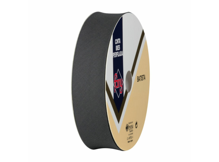 Biais polyester et coton - Rouleau de 25 mètres 18 mm de large gris fonce