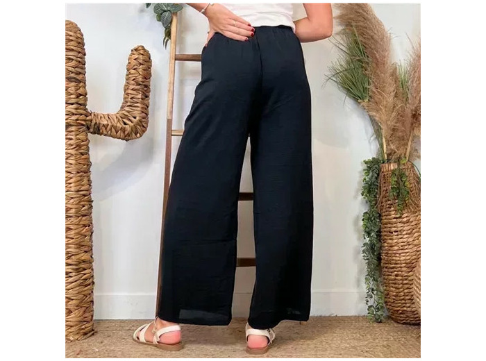 L761- Pantalon flou large 1er PRIX (Tu) (noir)