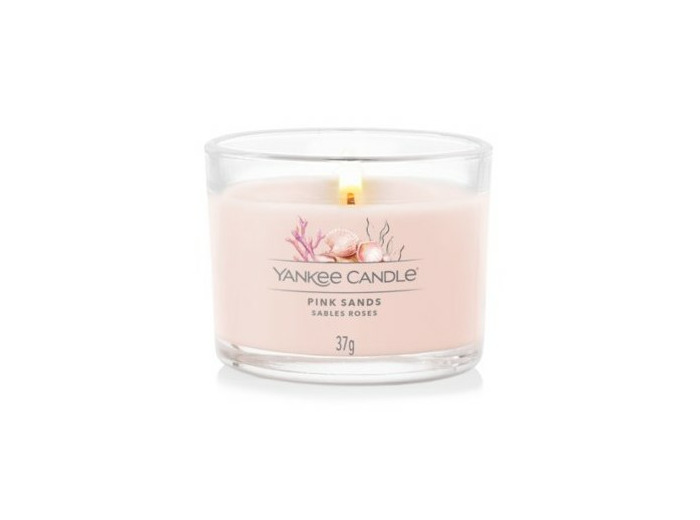 VOTIVE EN VERRE - SABLES ROSES