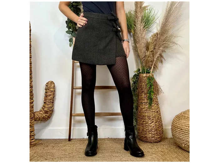 L732- Jupe short noeuds Ycoo (gris)