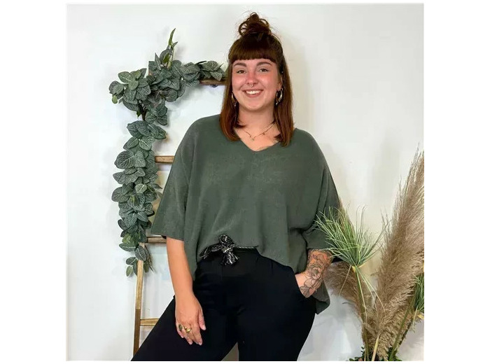 Z125- Pull loose Crop-Top (Gt) 🇮🇹 (kaki)