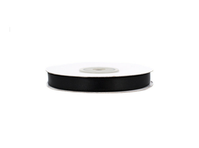 Ruban satin double face 10 mm de large 20 metres de long noir