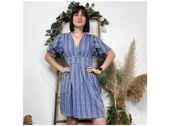 K476- Robe Maëlle (T36-T40) 🪷 (bleu jeans)