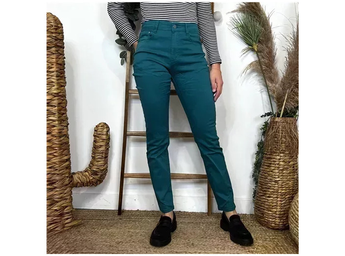 O147- Jean coupe Slim (T34-T44) (bleu canard)