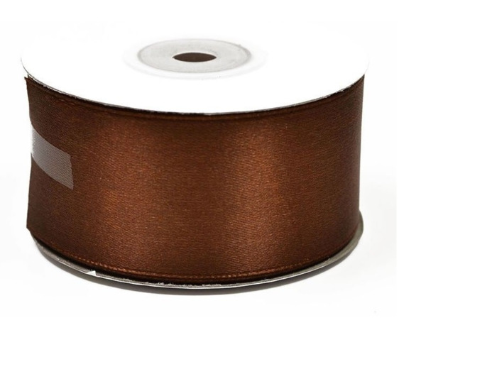Ruban satin 38 mm de large bobine de 25 m marron 870