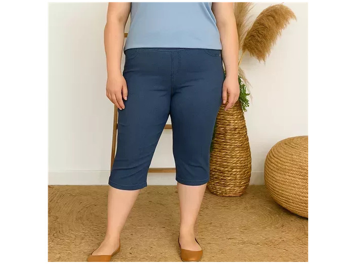 R273- Pantacourt Christy (T42-T52) (denim foncé)