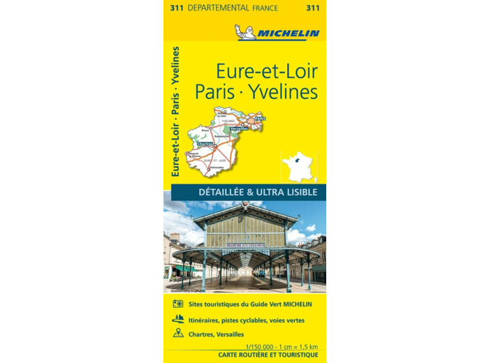 CARTE DEPARTEMENTALE EURE-ET-LOIR, PARIS, YVELINES