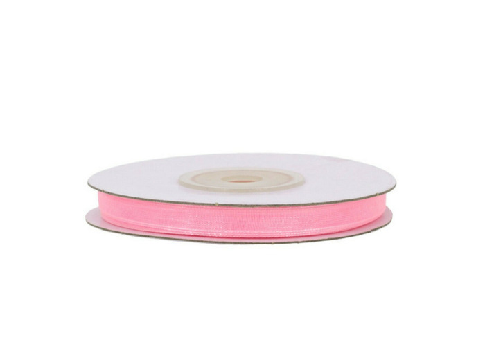Ruban organza 6 mm de large bobine de 25 metres de long rose clair ref 150
