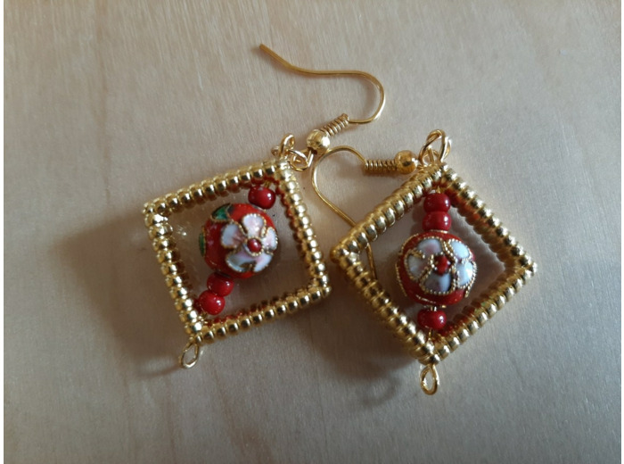 Boucle D'Oreille - Peace - Rouge