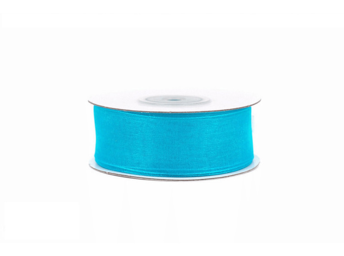 Ruban organza 25 mm de large bobine de 25 metres de long turquoise