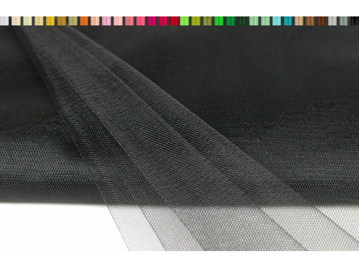 Tulle souple et fin en 150 cm de large et 10 metres de long Noir
