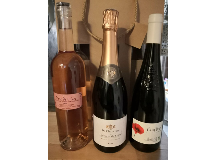 Trio de bouteilles de vins
