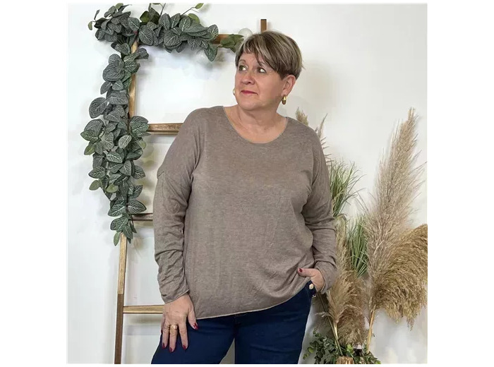 K825- Pull uni (Tu) 🇮🇹 (taupe)