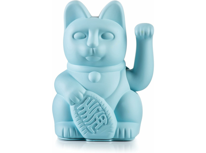 DONKEY Products – Chat Porte-Bonheur Bleu – Chat décoratif Japonais dans Une Couleur Mate élégante, env. 15 x 10,5 cm