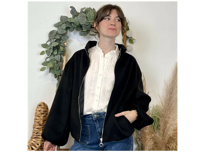 K051- Veste manches bouffantes (Tu) 🇮🇹 (noir)
