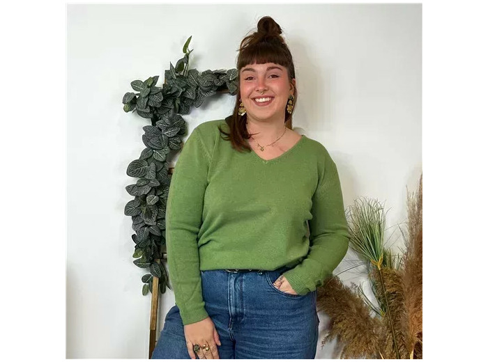 Y250- Pull Laine Cachemire "Tricotonic" (les T44&48) (kaki)