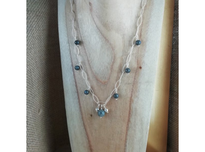 Collier Argent Labradorite