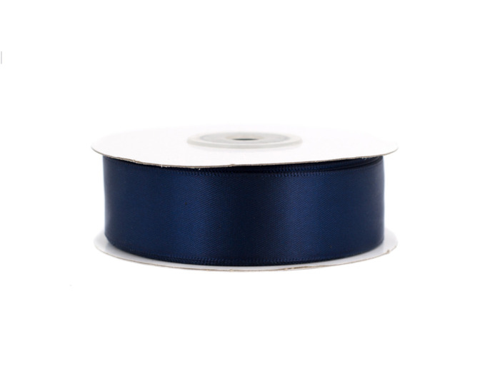 Ruban satin double face 25 mm de large 20 metres de long Bleu marine