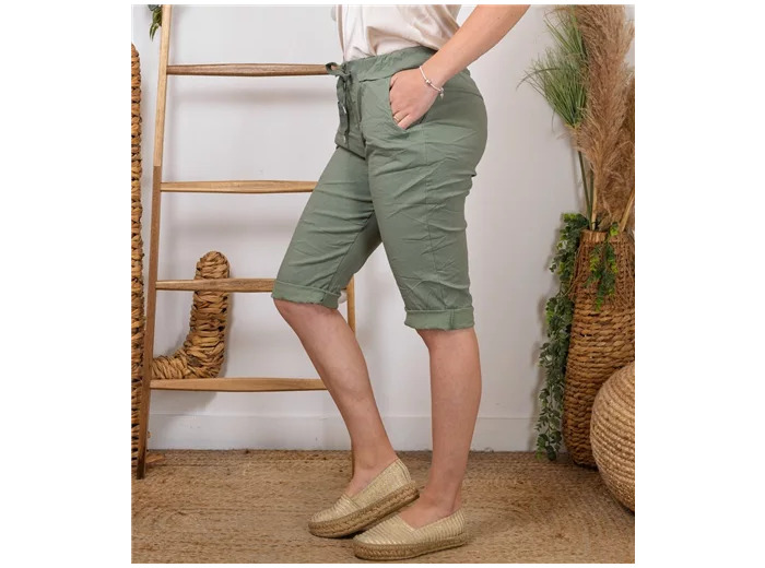 L729- Bermuda Coton Stretch (Tu) (kaki)