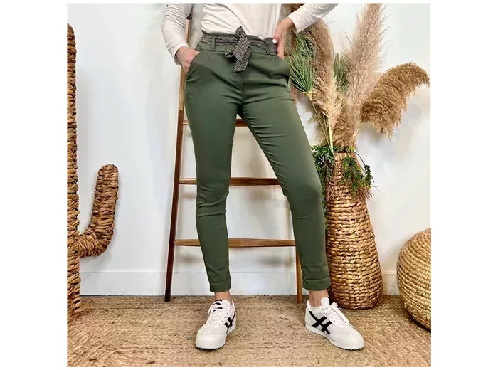 L749- Pantalon Stretch (T36-T50) 🇮🇹 (kaki)