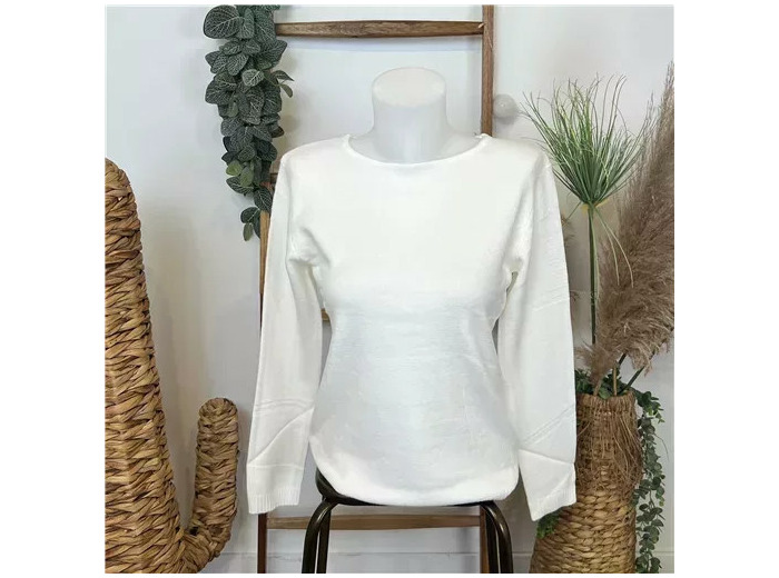 Y262- Pull Laine Cachemire "Tricotonic" (les T38&42) (ecru)
