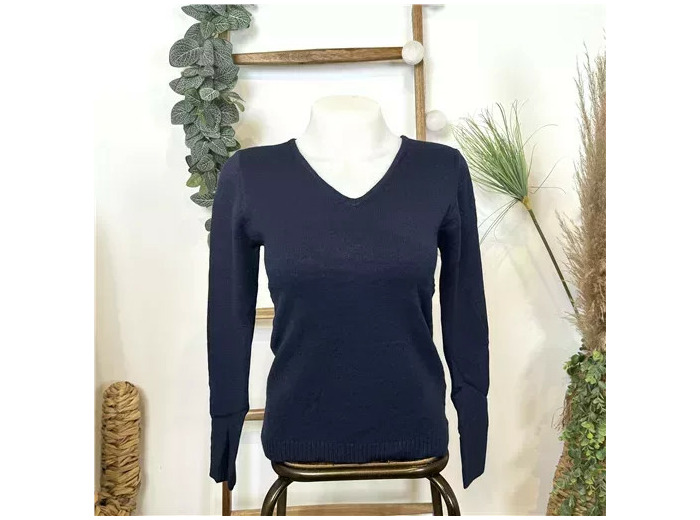 Y248- Pull Laine Cachemire "Tricotonic" (les T36&40) (marine)