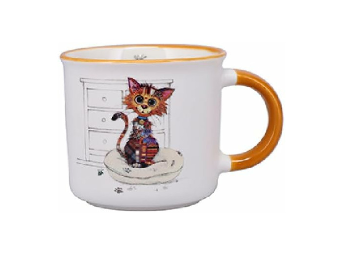 KIUB Mini mug timbale expresso avec des animaux - motif Chat mignon - Hauteur 6,5CM - porcelaine fine