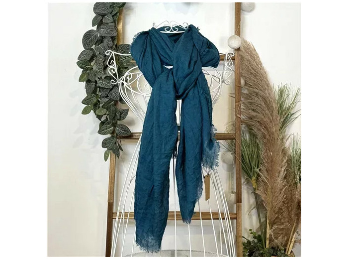 Y520- Foulard uni large (bleu pétrole)